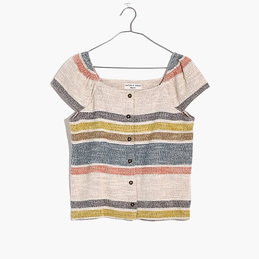 Madewell (Texture And Thread) Button-Front Top In… - image 4